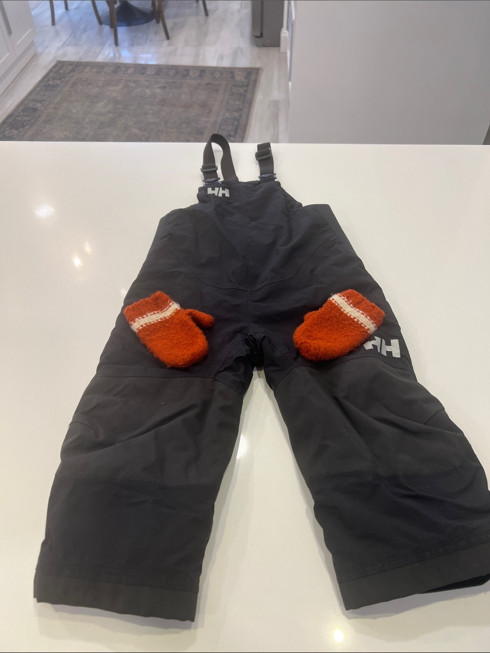 Helly Hansen Black Kids Snow Overalls with Adjustable Straps